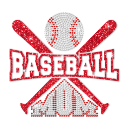 Baseball Mom Rhinestone Glitter Transfer Design